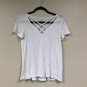White Criss Cross Tee